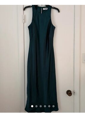 Double Zero Satin Teal Midi Dress NWOT